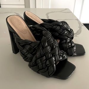Azalea Wang Black Open Toe Pumps Heels Platforms
